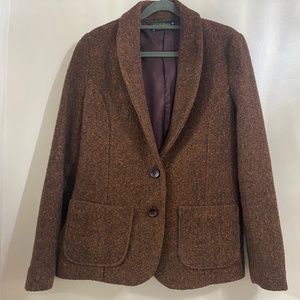 Zara Tweed Blazer Coat Brown Size L